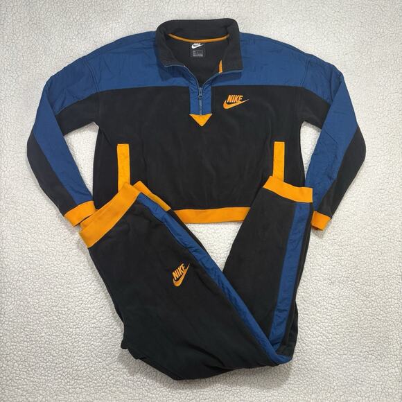 Nike Retro Polar Tracksuit Set 1/2 Zip Pullover Jacket & Jogger Pants Womens L - Picture 2 of 15